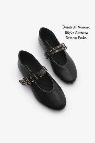 Kadın Çift Bantlı Babet Bekosa - Siyah
