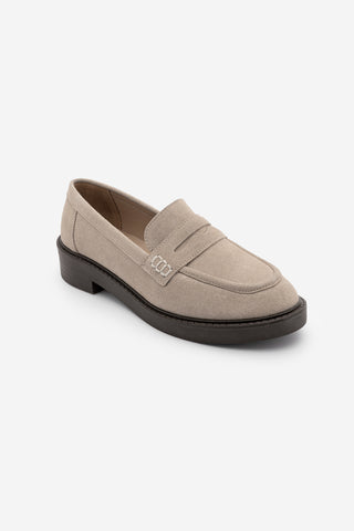 Kadın Loafer Günlük Ayakkabı Fonle - Bej Süet