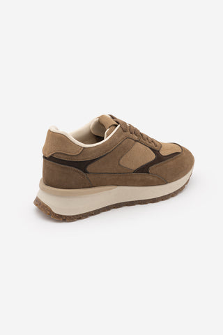 Kadın Sneaker Bağcıklı Spor Ayakkabı Arvon - Taba Süet