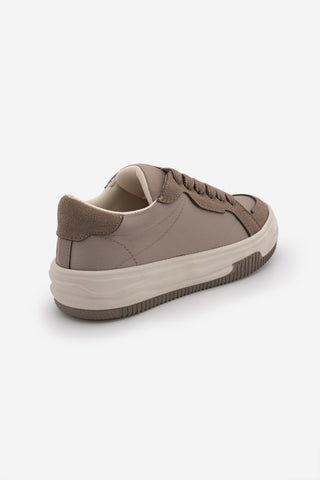 Kadın Sneaker Kalın Taban Spor Ayakkabı Sifaz - Vizon Saten