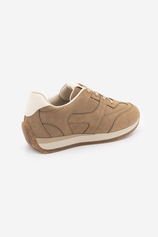 Kadın Sneaker Bağcıklı Spor Ayakkabı Foryeta - Camel Süet