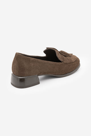 Kadın Hakiki Deri Loafer Günlük Ayakkabı Sanero - Kahve Süet