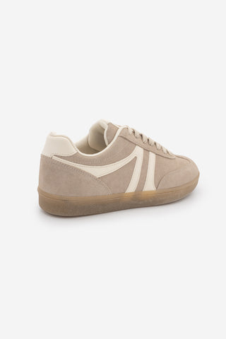 Kadın Sneaker Bağcıklı Spor Ayakkabı Tiyone - Camel Süet