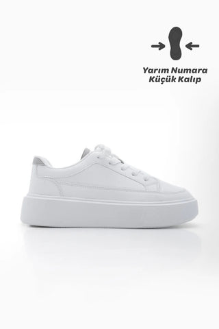 Kadın Sneaker Kalın Taban Spor Ayakkabı Domen - Beyaz