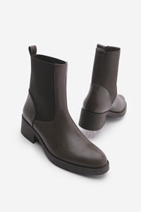 Kadın Lastikli Topuklu Günlük Bot Tunles - Kahve