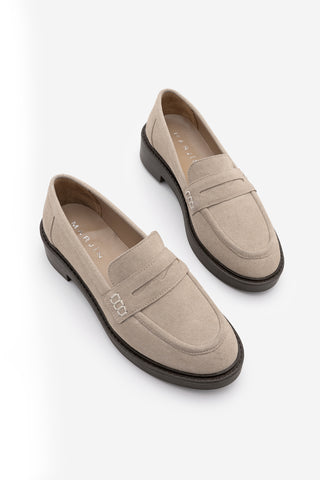 Kadın Loafer Günlük Ayakkabı Fonle - Bej Süet