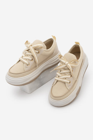 Kadın Sneaker Keten Spor Ayakkabı Hesna - Bej