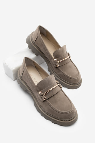 Kadın Loafer  Zincirli Günlük Ayakkabı Zolez - Vizon