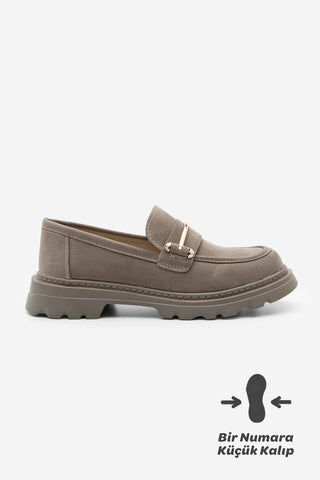 Kadın Loafer  Zincirli Günlük Ayakkabı Zolez - Vizon
