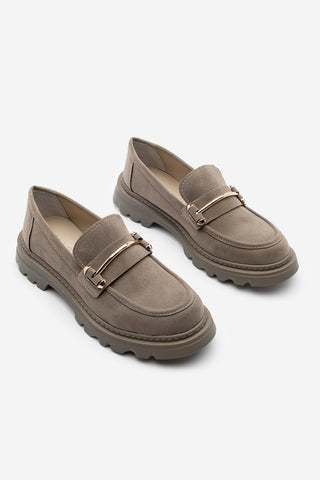 Kadın Loafer  Zincirli Günlük Ayakkabı Zolez - Vizon