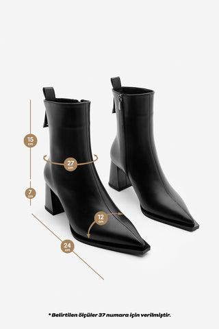 Kadın Topuklu Bot Sofen - Siyah
