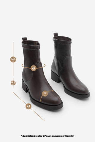 Kadın Topuklu Günlük Bot Befor - Kahve