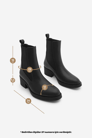 Kadın Lastikli Topuklu Günlük Bot Espato - Siyah