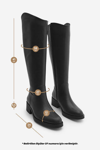 Kadın Günlük Çizme Maypos - Siyah