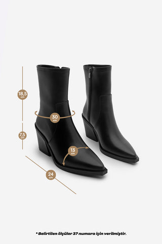 Kadın Western Bot Tamin - Siyah