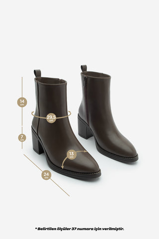 Kadın Topuklu Bot Cerin - Kahve