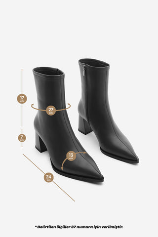 Kadın Topuklu Bot Simva - Siyah
