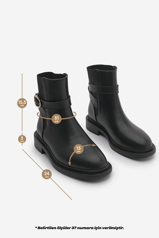 Kadın Tokalı Günlük Bot Rodop - Siyah