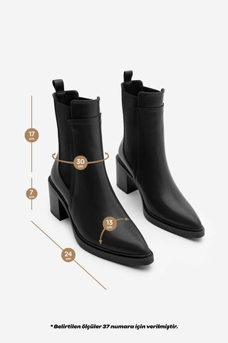 Kadın Topuklu Bot Pisar - Siyah