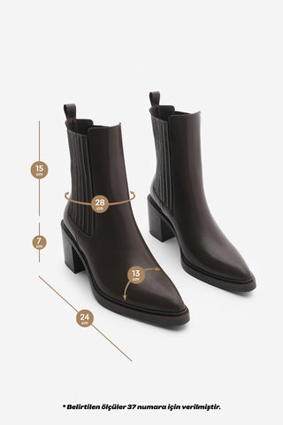 Kadın Kalın Topuklu Bot Solav - Kahve