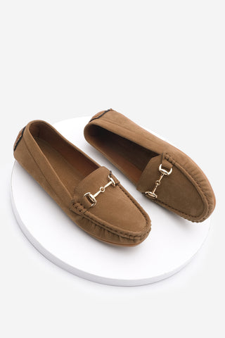 Kadın Tokalı Loafer Elos - Taba