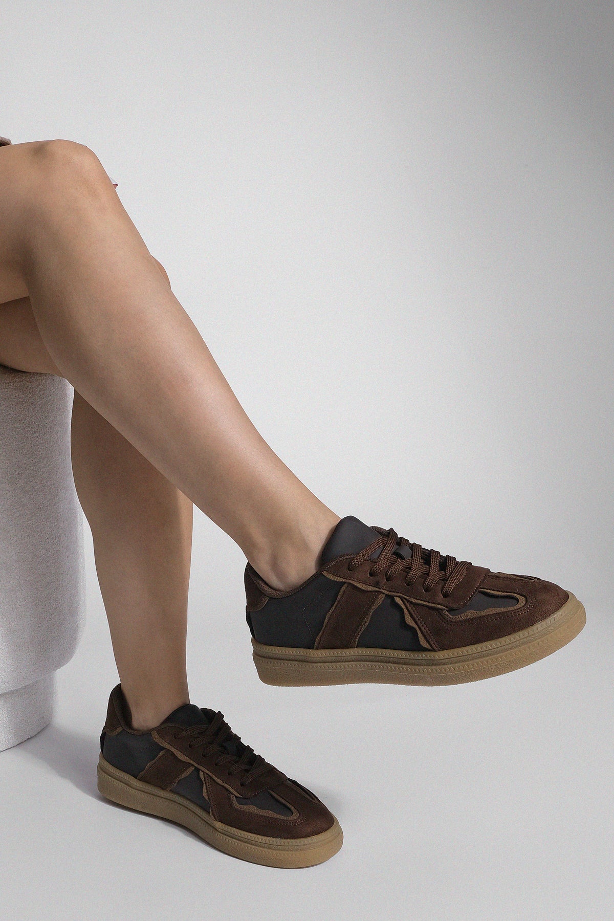 Kadın Sneaker Spor Ayakkabı Mistav Kahve | Marjin