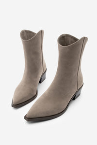 Kadın Sivri Burun Western Bot Vildo - Vizon Süet