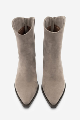 Kadın Sivri Burun Western Bot Vildo - Vizon Süet