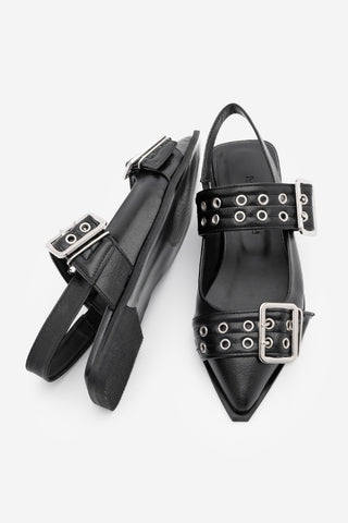 Kadın Troklu Çift Bantlı Babet Vitya - Siyah