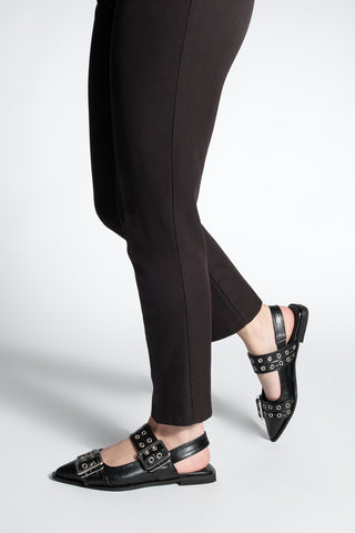 Kadın Troklu Çift Bantlı Babet Vitya - Siyah