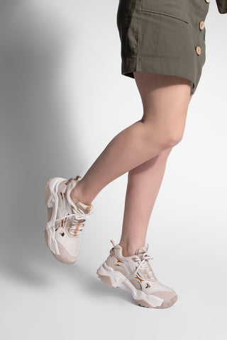 Kadın Sneaker Spor Ayakkabı Mizon - Bej