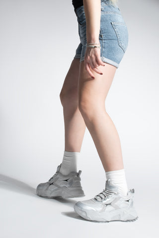 Kadın Sneaker Spor Ayakkabı Mizon - Gümüş