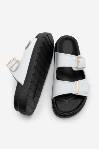 Kadın Hakiki Deri Günlük Terlik Pintor - Beyaz