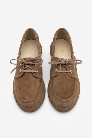 Kadın Hakiki Deri Loafer Günlük Ayakkabı Enita - Camel Süet