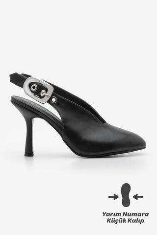 Kadın Stiletto Kemer Detaylı Topuklu Ayakkabı Rinpo - Siyah