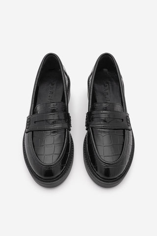 Kadın Loafer Günlük Ayakkabı Fonle - Siyah Croco