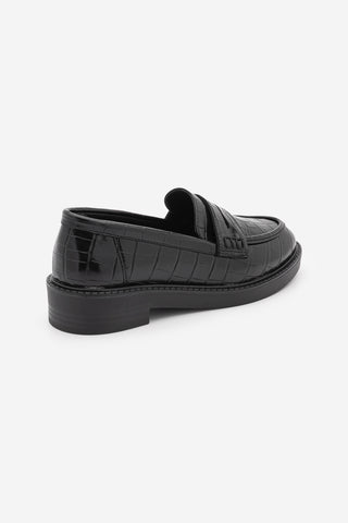 Kadın Loafer Günlük Ayakkabı Fonle - Siyah Croco