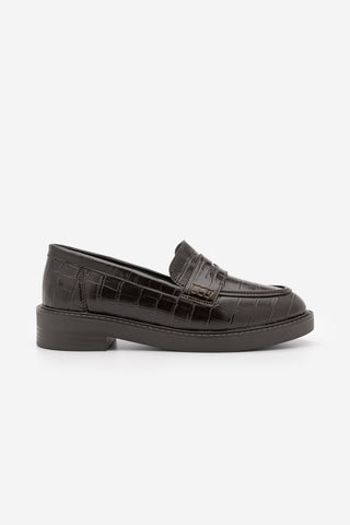 Kadın Loafer Günlük Ayakkabı Fonle - Kahve Croco