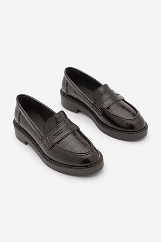 Kadın Loafer Günlük Ayakkabı Fonle - Kahve Croco
