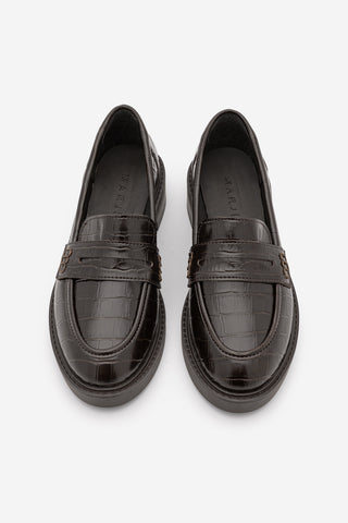 Kadın Loafer Günlük Ayakkabı Fonle - Kahve Croco