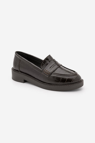 Kadın Loafer Günlük Ayakkabı Fonle - Kahve Croco
