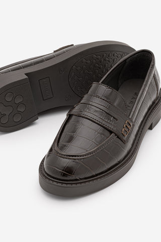 Kadın Loafer Günlük Ayakkabı Fonle - Kahve Croco