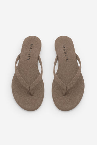 Kadın Parmak Arası Günlük Terlik Navisa - Vizon Süet