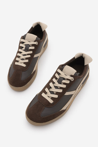 Kadın Sneaker Bağcıklı Spor Ayakkabı Alvena - Kahve Süet