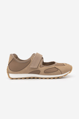 Kadın Mary Jane Sneaker Bantlı Süet Detaylı Günlük Spor Babet Sneaker Yotina - Camel Süet