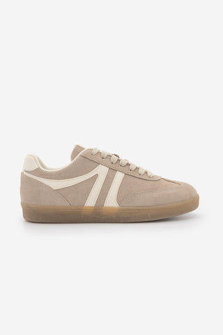Kadın Sneaker Bağcıklı Spor Ayakkabı Tiyone - Camel Süet