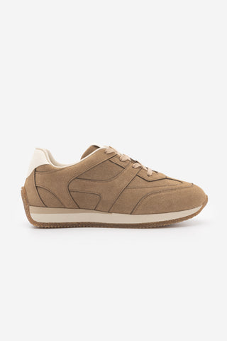Kadın Sneaker Bağcıklı Spor Ayakkabı Foryeta - Camel Süet