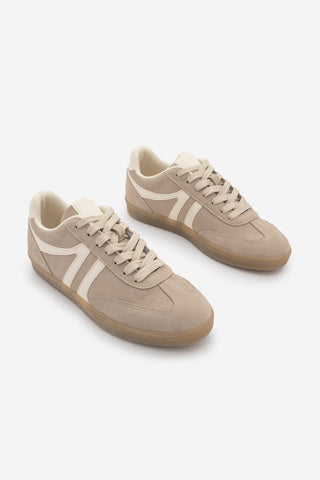 Kadın Sneaker Bağcıklı Spor Ayakkabı Tiyone - Camel Süet