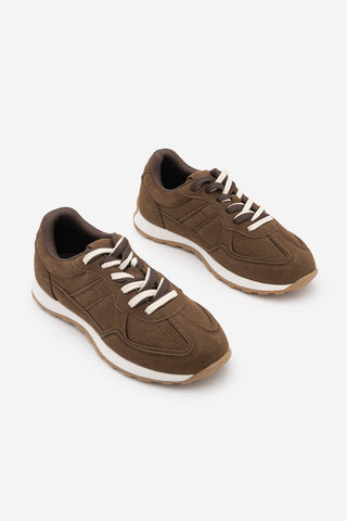 Kadın Günlük Sneaker Spor Ayakkabı Asune - Açık Kahve Süet