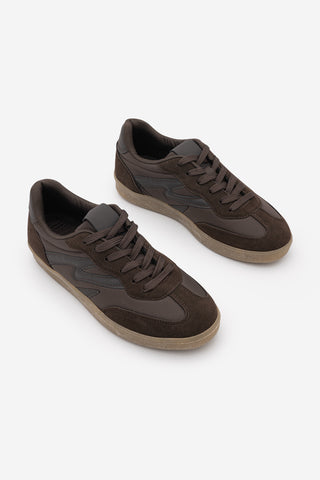 Kadın Sneaker Bağcıklı Süet Spor Ayakkabı Starse - Kahve